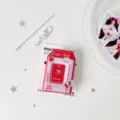 Mini álbum de fotos con forma de cartón de leche de fresa para tarjetas - Rojo