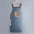 Grembiule da cucina impermeabile olio uomo donna simpatico cartone animato vestito da lavoro chef - Stile Asciugamani / Blu
