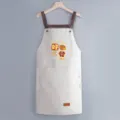 Grembiule da cucina impermeabile con tasca carina, bavaglino da cucina in cotone. - Stile Asciugamani / Grigio
