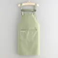 Light green kitchen apron waterproof oilproof sleeveless adjustable straps with handy pockets - Green