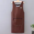 Grembiule smanicato marrone con tasca con zip cucina cucina abbigliamento da lavoro impermeabile - Caffè