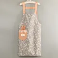 Grembiule da cucina floreale con tasche, elegante bavaglino da cucina per donne e chef. - Grembiule a salopette / Blu