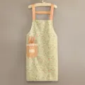 Süße Blumen Küchenschürze mit Tasche, bequeme Leinwand Kochschürze für Backen und Hausarbeit. - Latzschürze / Grün