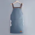 Grembiule da cucina impermeabile con bretelle incrociate, grembiule blu da lavoro. - Stile Asciugamani / Blu cuoio
