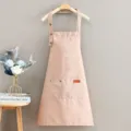 Delantal de lona con bolsillos correa ajustable ropa de trabajo duradera cocina hornear - Caqui