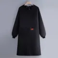 Black waterproof long sleeve apron coverall for kitchen housework cooking workwear. - Regular Fit / Black
