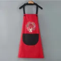 Grembule da cucina rosso impermeabile con tasca nera design carino per cucinare e cuocere al forno. - Rosso con tasca nera