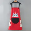 Grembiule da cucina impermeabile con tasche asciugamani rossi abbigliamento da lavoro per adulti - Rosso con tasca nera