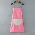 Grembiule da cucina impermeabile rosa con tasca per adulti, ideale per lavori domestici. - Stile Asciugamani / Rosa con tasca grigia