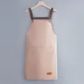 Waterproof kitchen apron with pockets and adjustable straps, oil-proof work bib for cooking. - Regular Fit / Dusky Pink