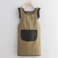 Wasserfeste ölbeständige Kochschürze für Frauen Küche Backen Mode Arbeitsweste Design - Latzschürze / Khaki