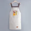Grembiule da cucina carino in tela con stampa grafica e tasca in colore off-white per casa. - Stile Asciugamani / Grigio
