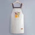 Cute cotton canvas kitchen apron for women, Japanese style daily cooking work apron. - Regular Fit / Gray