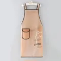 Grembucchio da cucina impermeabile trasparente carino orso stile variante pratica - Tasca Laterale Orso / Esteso 95cm / Arancione