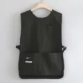Grembiule da caffè impermeabile verde scuro, gilet da lavoro regolabile con tasche. - Verde militare
