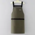 Grembiule da cucina da lavoro verde con spallacci regolabili e tasche per la casa - Verde