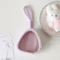 Lavender plush doll display pouch with transparent window for collectible toys - Purple