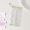 Cute transparent PVC mini storage bag with green wavy edges and cute star patterns - Green
