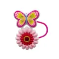 Silicone butterfly flower straw topper for cups, cute dust-proof straw cap cover. - Pink Butterfly Type 2