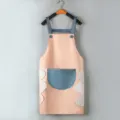 Grembiule da cucina impermeabile con asciugamani, grembiule rosa con tasche donna. - Stile con asciugamani - con asciugamano / Rosa antico con tasca blu