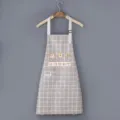 Grembiule da cucina a quadri grigi con tasca, elegante abbigliamento da cucina per adulti. - Vestibilità regolare / Grigio