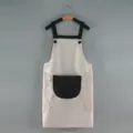Grembule da cucina impermeabile con tasche e lati asciugamano in beige e nero. - Stile con asciugamani - con asciugamano / Grigio con tasca nera