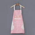 Pink grid kitchen apron with wipe towels, waterproof and oilproof cooking workwear for women. - Hand-wipe Style / Pink