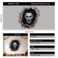 Adesivo murale 3D vampiro Halloween con effetto muro rotto per decoro festa - Stile Vampiro 3D Muro Rotto (RHWSJ-038) / 40x40cm