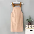 Grembiule da lavoro in tela in stile coreano con spallacci incrociati per cucina e bar. - Stile Bretelle / Kaki