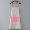 Grembiule da cucina per adulti da appendere al collo con tasca e bretelle rosa lavoro - Grigio con tasca rosa