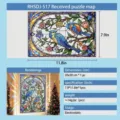 Holiday stained glass bird and flower electrostatic window sticker for festive decor - 20*30cm / RHSDJ-517炫彩