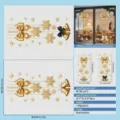 Pegatinas doradas para ventanas de Navidad con lazos, campanas y copos de nieve festivos - Combo de Lazo Campana Copo Dorado (DRHSDJ-018) / 40x80cm (2 Piezas/Paquete)