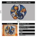 Halloween blue dragon with pumpkin heads electrostatic window sticker 40cm - Colorful Blue Dragon Pumpkin Style (DRHWSJ-072) / 40x40cm