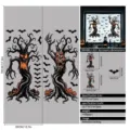 Creepy Halloween tree and pumpkin static cling window decals for holiday glass decoration - Static Cling Style / 35x70cm(2张装)