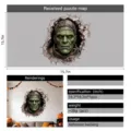3D Frankenstein αυτοκόλλητο τοίχου τρόμου, 40x40cm διακόσμηση Halloween με αυτοκόλλητη πλάτη - Στυλ Φρανκενστάιν (RHWSJ-034) / 40x40cm
