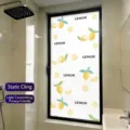 Película estática esmerilada para ventanas con patrón de limón amarillo - Estilo Translúcido Estático de Limón Amarillo / 30*60cm