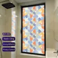 Static frosted glass window film with colorful geometric blocks for bathroom privacy - Privacy Translucent / 30*60cm