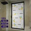 Película decorativa para ventanas con limones para privacidad y protección solar - Estilo Opaco Estático de Limón Amarillo / 30*60cm