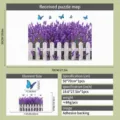 Lavender fence and butterfly wall sticker layout and dimension specification chart - 50X70cm