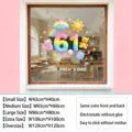 Colorful Children's Day static window stickers with cartoon bear and cat for classroom decoration - Small 43*40CM