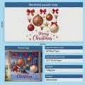 Red and gold Christmas ornament electrostatic window sticker with bows and stars - 40x40cm / Red Gold Christmas Bulbs (RHSDJ-504)