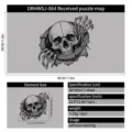 3D horror skull wall sticker with ancient runes for Halloween bedroom decoration 30x30cm - DRHWSJ-064(30*30cm)墙贴(ai-1张装)