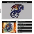 Colorful dragon window sticker with stained glass design for Halloween glass decoration - Colorful Dragon Style (DRHWSJ-071) / 40x40cm / Dazzling Blue Purple