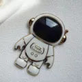 Astronaut Handyhalterung Detail, weiße und goldene niedliche Halterung für Smartphones. - Weiß