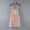 Grembiule da cucina impermeabile e carino per donna e uomo con stampa coniglietto pasquale. - Coniglio adulto da appendere al collo - tutto rosa