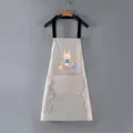 Grembiule da cucina impermeabile con asciugamani simpatico coniglietto Pasqua abito da lavoro - Asciugamano da collo - coniglio adulto (tutto grigio)