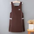 Tablier gilet sans manches étanche de couleur unie simple, vêtement de cuisine élégant. - Article simple / Marron