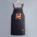 Waterproof cooking apron black cross back stylish pocket kitchen workwear chef bib apron - Regular Fit / Black