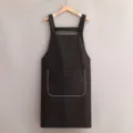 Grembiule da cucina nero con tasca con zip e bretelle incrociate, abbigliamento da lavoro. - Impermeabile con tracolla e tasca con cerniera - nero