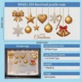 Golden Christmas window stickers with bells, stars, and snowflakes, electrostatic design. - RHSDJ-559 (30x60cm)